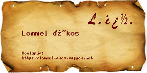 Lommel Ákos névjegykártya