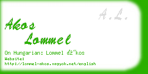 akos lommel business card